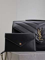 YSL Large Leather Loulou Shoulder Bag Black Size 29 × 17 × 8 cm - 3