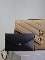 YSL Large Leather Loulou Shoulder Bag Milk Tea Size 29 × 17 × 8 cm - 2