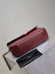 YSL Medium Leather Loulou Shoulder Bag Red Size 24 × 14 × 6 cm - 4