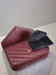 YSL Large Leather Loulou Shoulder Bag Red Size 29 × 17 × 8 cm - 6