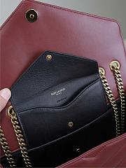 YSL Large Leather Loulou Shoulder Bag Red Size 29 × 17 × 8 cm - 2