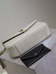 YSL Medium Leather Loulou Shoulder Bag White Size 24 × 14 × 6 cm - 5