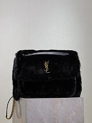 YSL Saint Laurent Black Fur Large Niki Bag Size 32 × 23 × 9 cm - 1