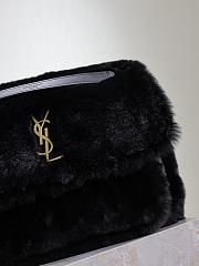 YSL Saint Laurent Black Fur Large Niki Bag Size 32 × 23 × 9 cm - 4