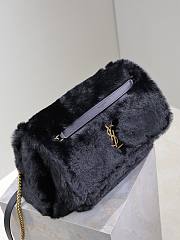 YSL Saint Laurent Black Fur Large Niki Bag Size 32 × 23 × 9 cm - 2