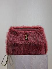 YSL Saint Laurent Purple Fur Large Niki Bag Size 32 × 23 × 9 cm - 1