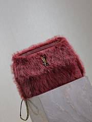 YSL Saint Laurent Purple Fur Large Niki Bag Size 32 × 23 × 9 cm - 6