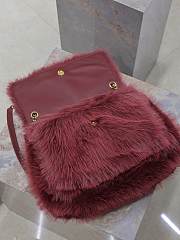 YSL Saint Laurent Purple Fur Large Niki Bag Size 32 × 23 × 9 cm - 5