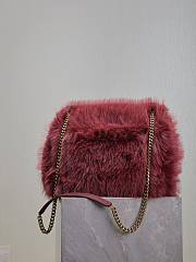 YSL Saint Laurent Purple Fur Large Niki Bag Size 32 × 23 × 9 cm - 4