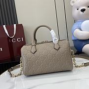 Gucci GG Emblem Small Top Handle Bag Leather Size 25.5 x 16 x 14 cm - 1