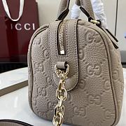 Gucci GG Emblem Small Top Handle Bag Leather Size 25.5 x 16 x 14 cm - 3