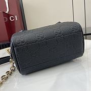 Gucci GG Emblem MiniTop Handle Bag Leather Black Size 16.5 x 10 x 8 cm - 4