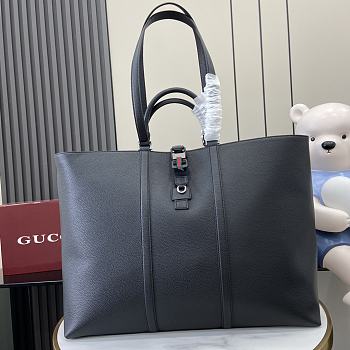 Gucci Large Tote Bag With Web Black Size 50 x 38 x 17 cm