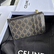 Celine Zipped Card Holder Brown Size 7.5 x 11.5 cm - 2