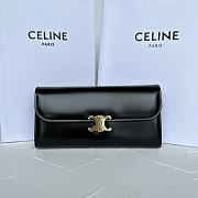 Celine Triomphe Large Shiny Cow Leather Wallet Black Size 19 × 10 x 3 cm - 1