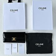 Celine Triomphe Large Shiny Cow Leather Wallet Black Size 19 × 10 x 3 cm - 4