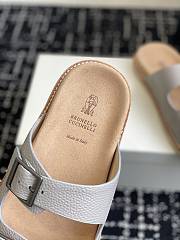 Brunello Cucinelli Unisex Flip-Flops Grey/Beige/Black/White - 4