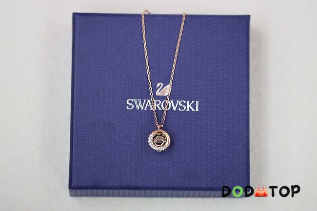 Swarovski Rose Gold Hoop Beating Heart Clavicle Necklace - 1