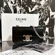 Celine Triumphal Arch Chain Bag Black Silver Size 20.5 x 11.5 x 4 cm - 1