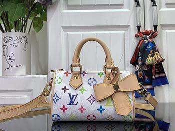 Louis Vuitton Nano Speedy Handbag White M13406 Size 16 x 11 x 9 cm