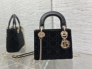 Lady Dior Mini Velvet Black Size 17 cm  - 1