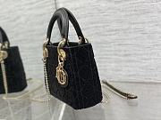 Lady Dior Mini Velvet Black Size 17 cm  - 6