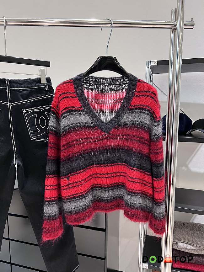 Dior Striped Sweater Red - 1