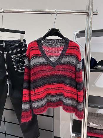 Dior Striped Sweater Red