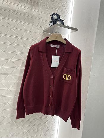 Valentino Wool Cardigan Red