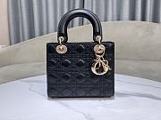 Dior Black Lambskin Leather With Double Embroidery Cannage Size 20 x 17 x 8 cm - 4