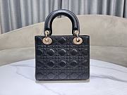 Dior Black Lambskin Leather With Double Embroidery Cannage Size 20 x 17 x 8 cm - 5