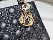 Dior Black Lambskin Leather With Double Embroidery Cannage Size 20 x 17 x 8 cm - 3