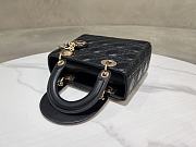 Dior Black Lambskin Leather With Double Embroidery Cannage Size 20 x 17 x 8 cm - 2