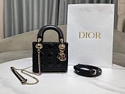 Dior Black Lambskin Double Embroidery Cannage Size 17 x 15 x 7 cm - 1