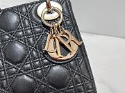 Dior Black Lambskin Double Embroidery Cannage Size 17 x 15 x 7 cm - 6