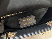 Dior Black Lambskin Double Embroidery Cannage Size 17 x 15 x 7 cm - 5