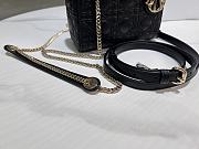 Dior Black Lambskin Double Embroidery Cannage Size 17 x 15 x 7 cm - 4