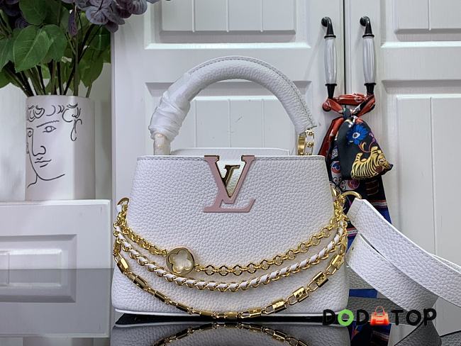 Louis Vuitton Capucines Mini Handbag M12279 White Size 21x 13.6 x 8 cm - 1