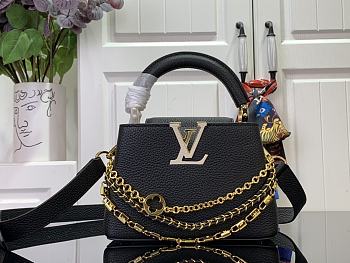 Louis Vuitton Capucines Mini Handbag M12345 Black Size 21 x 13.6 x 8 cm