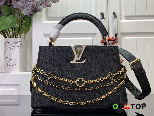 Louis Vuitton Capucines BB Handbag M12345 Black Size 17.3 x 9 x 27 cm - 1