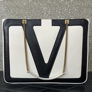 Valentino Garavani Large White Chain Tote Bag Size 45 x 35 x 3.5 cm