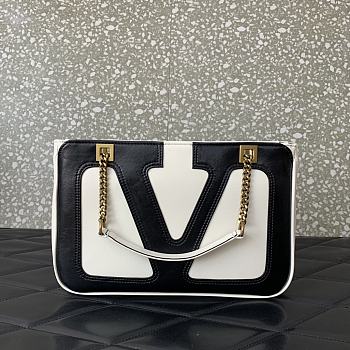 Valentino Garavani Small White Chain Tote Bag Size 27 x 18 x 3 cm