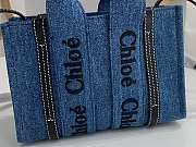 Chloe Woody Denim Blue Tote Bag Mini Size 20 x 14 x 6 cm  - 2