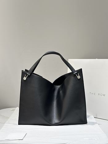 The Row Alexia Small Tote Bag in Grained Calfskin Black Size 36 x 29 x 15 cm