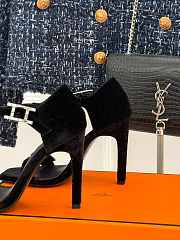 Hermès Classic H Diamond Buckle Sandals Black  - 6