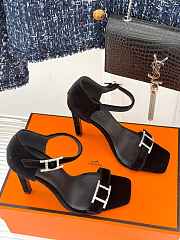 Hermès Classic H Diamond Buckle Sandals Black  - 5