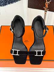 Hermès Classic H Diamond Buckle Sandals Black  - 3