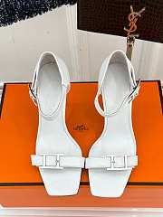 Hermes Classic White Sandals - 5