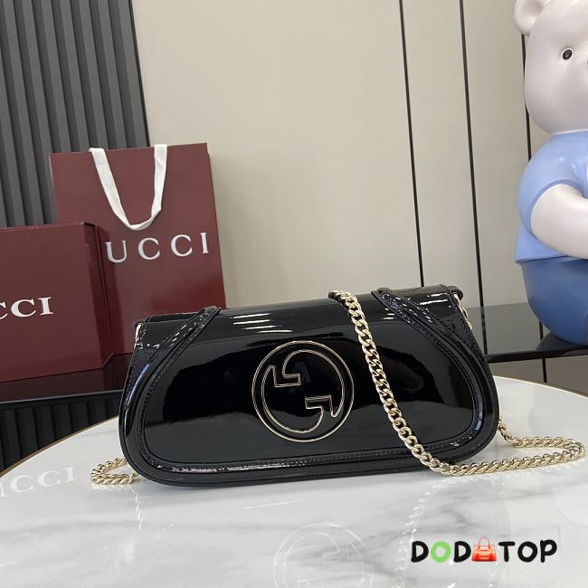 Gucci Crossbody Patent Leather Black Bag 29.5 x 12.5 x 7 cm - 1