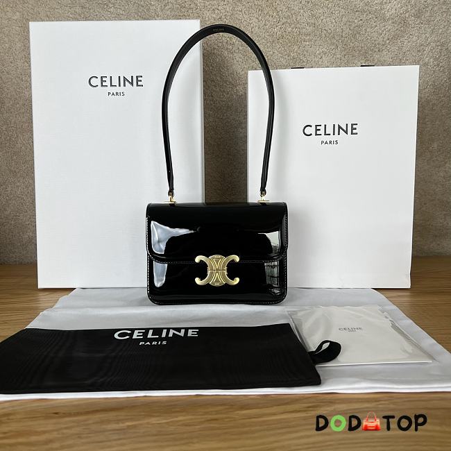 Celine Teen Garance Bag In Patent Calfskin Black Size 18.5 x 13 x 6 cm - 1